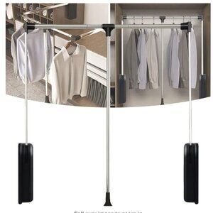 Hydraulic Pull Down Stainless Steel Extendable Heavy Duty Wall Mount Closet Rod